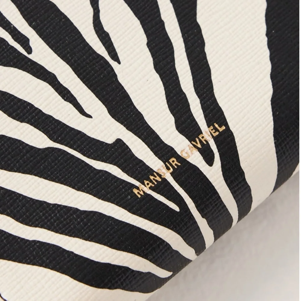 Mansur Gavriel Compact Zip zebra-print wallet - Picture 3 of 4